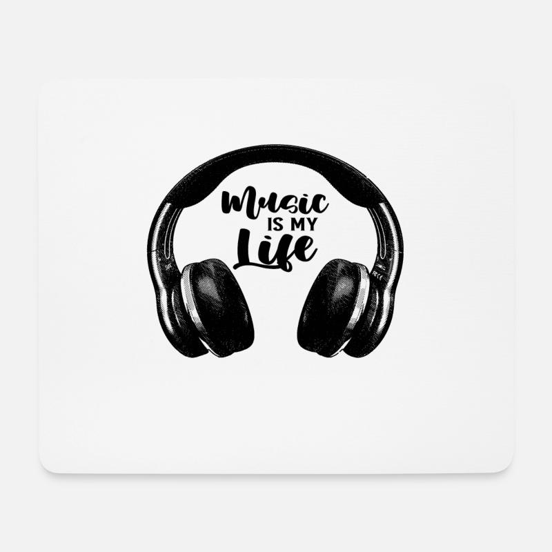 Music is my Life - Mousepad (Querformat) - Weiß