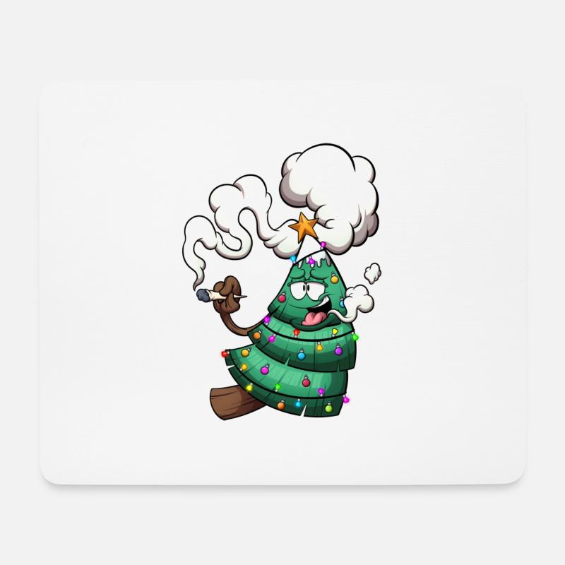 Sapin de Noël défoncé - Tapis de souris (format paysage) - blanc
