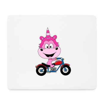 EINHORN - MOTORRAD - BIKER - MOTORSPORT - Mousepad (Querformat) - Weiß - Vorne