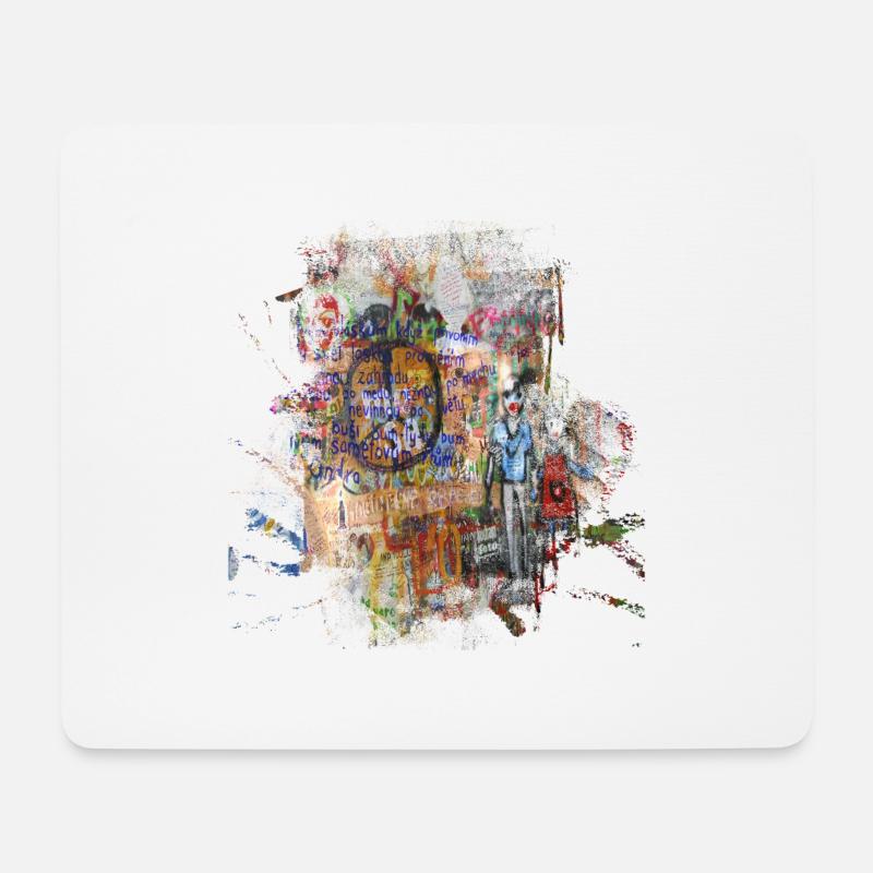 Graffiti-Stil Splash Hip Hop Farben Malerfarbe - Mousepad (Querformat) - Weiß