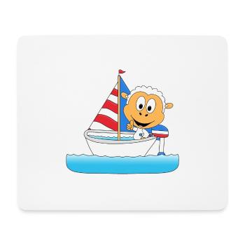 SCHAF - SEGELN - SEGLER - BOOT - SCHIFF - KAPITÄN - Mousepad (Querformat) - Weiß - Vorne