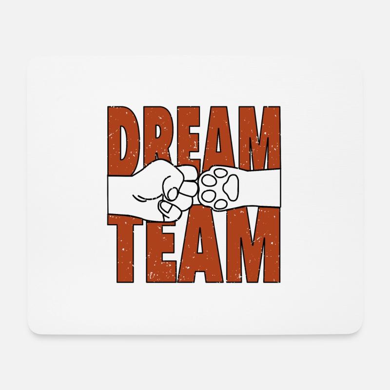 Hund und Mensch Dream Team - Mousepad (Querformat) - Weiß