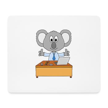 KOALA - ARBEIT - JOB - CHEF - SCHREIBTISCH - TIER - Mousepad (Querformat) - Weiß - Vorne