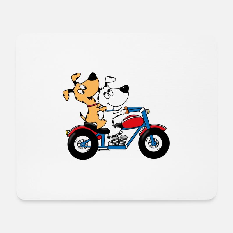 HUNDE - MOTORRAD - BIKER - TIERE - LIEBE - Mousepad (Querformat) - Weiß