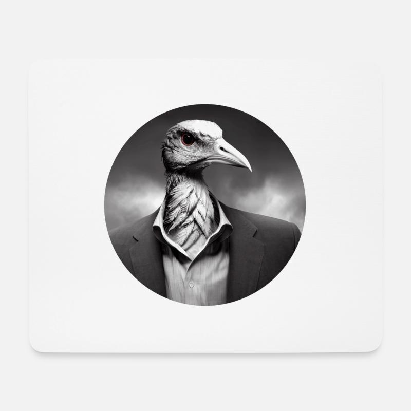 Riesenmensch mit Vogelgesicht - Mousepad (Querformat) - Weiß