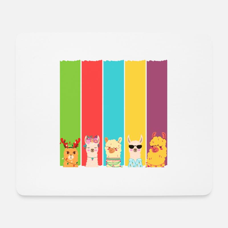 My Llama Holiday Squad - Mousepad (Querformat) - Weiß