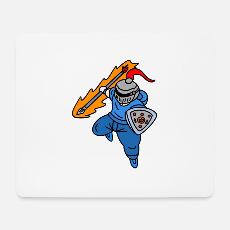 Cooler Ritter mit Kapuzenpullover - Mousepad (Querformat) - Weiß