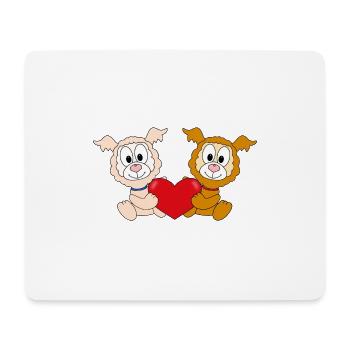 ALPAKA - LAMA - LIEBE - HERZ - TIERISCH - VERLIEBT - Mousepad (Querformat) - Weiß - Vorne