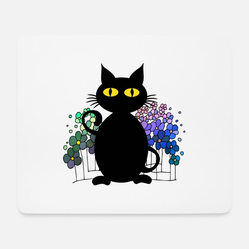 Katze - Mousepad (Querformat) - Weiß