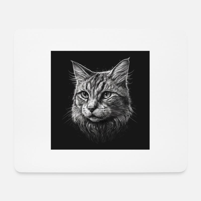 Cat Drawing - Mouse Pad (horizontal) - white