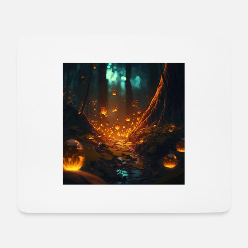Fantasie Wald Märchen - Mousepad (Querformat) - Weiß
