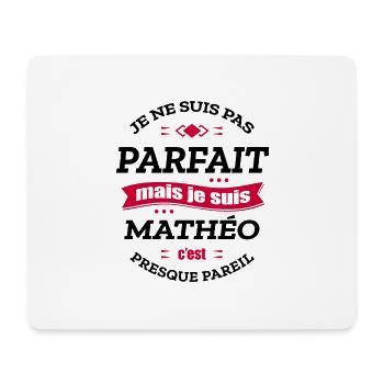MATHÉO PARFAIT - PRENOM MATHÉO - Tapis de souris (format paysage) - blanc - Devant