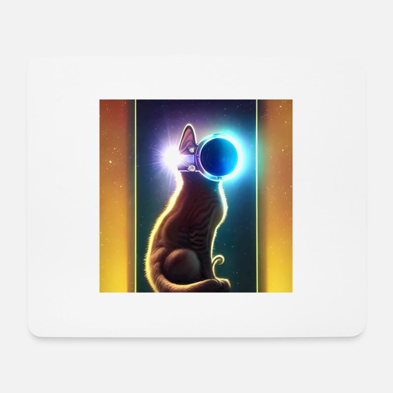 Die Universums Katze - Mousepad (Querformat) - Weiß