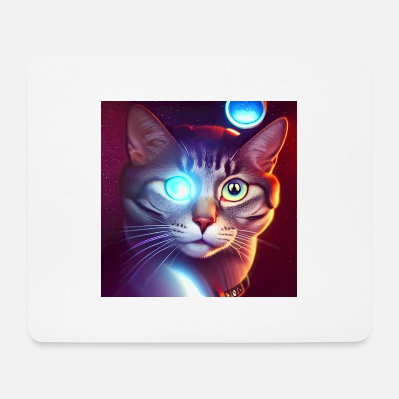 Die Universums Katze - Mousepad (Querformat) - Weiß