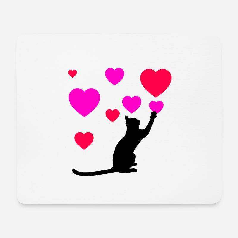 Katze - Mousepad (Querformat) - Weiß