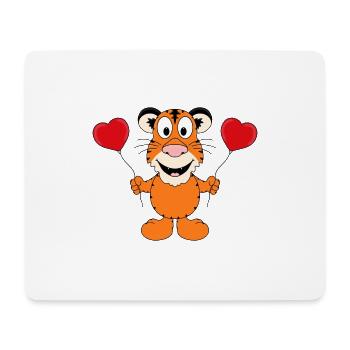 TIGER - LUFTBALLONS - LIEBE - TIER - KIND - BABY - Mousepad (Querformat) - Weiß - Vorne