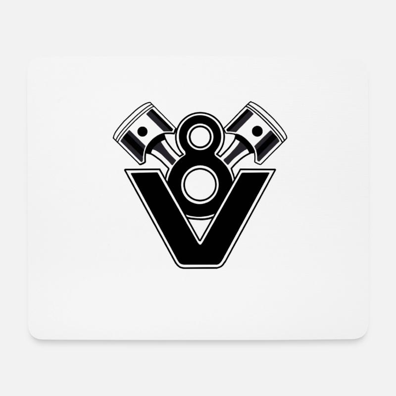 V8 Projekt - Mousepad (Querformat) - Weiß
