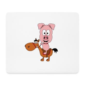 REITEN - PFERD - PONY - SCHWEIN - TIERE - Mousepad (Querformat) - Weiß - Vorne
