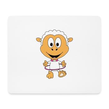 SCHAF - HULA-HOOP - TIER - TIERISCH - KIND - BABY - Mousepad (Querformat) - Weiß - Vorne