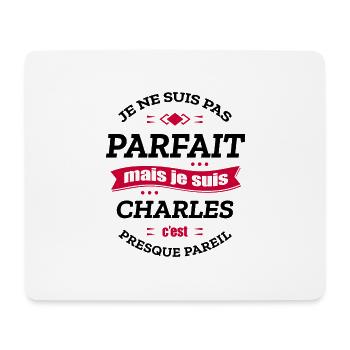 CHARLES PARFAIT - PRENOM CHARLES - Tapis de souris (format paysage) - blanc - Devant