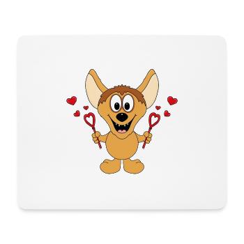 LIEBE - SEIFENBLASEN - HYÄNE - HERZEN - TIER - Mousepad (Querformat) - Weiß - Vorne