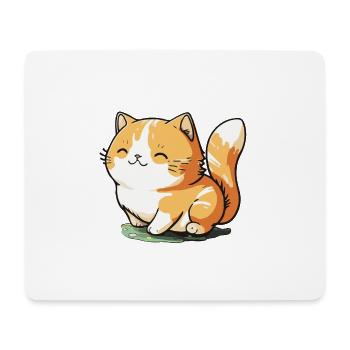 Illustration Comic Cute Kawaii Sticker Happy Cat - Mousepad (Querformat) - Weiß - Vorne