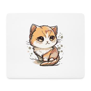 Bande dessinée mignon Kawaii Cat Star Chaton Chaton Chaton - Tapis de souris (format paysage) - blanc - Devant