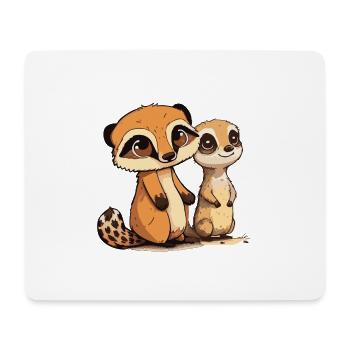 Comic Cute Kawaii Sticker Meerkat Squirrel - Mouse Pad (horizontal) - white - Front