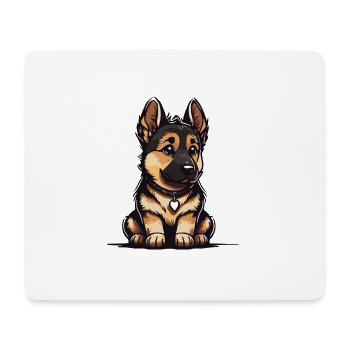 Illustration Comic German Shepherd Puppy, Puppy, - Mouse Pad (horizontal) - white - Front