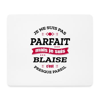 BLAISE PARFAIT - PRENOM BLAISE - Tapis de souris (format paysage) - blanc - Devant