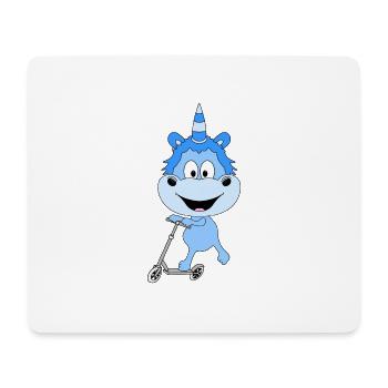EINHORN - ROLLER - KIND - BABY - Mousepad (Querformat) - Weiß - Vorne