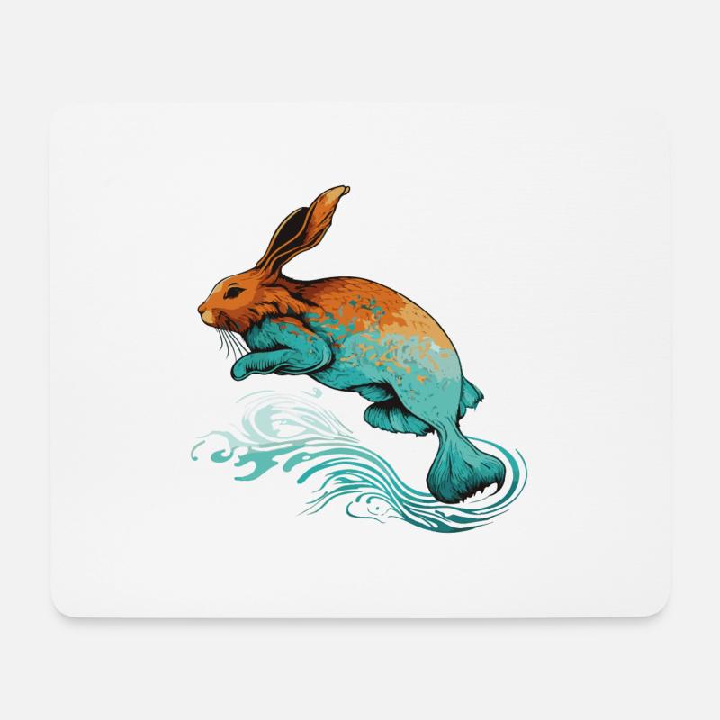 Chinesisches Neujahr 2023 Jahr des Wasserhasen - Mousepad (Querformat) - Weiß