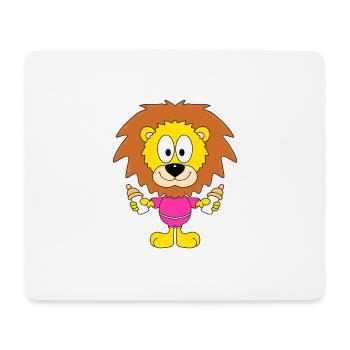 LÖWE - BABY - TIER - TIERISCH - KIND - KINDER - Mousepad (Querformat) - Weiß - Vorne