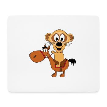 PFERD - REITEN - ERDMÄNNCHEN - TIERE - TIERISCH - Mousepad (Querformat) - Weiß - Vorne