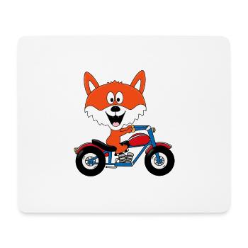 MOTORRAD - BIKER - FUCHS - MOTORSPORT - TIER - Mousepad (Querformat) - Weiß - Vorne