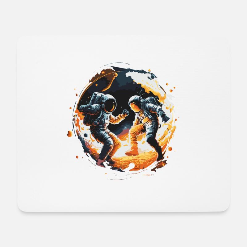 Astronauten - Mousepad (Querformat) - Weiß
