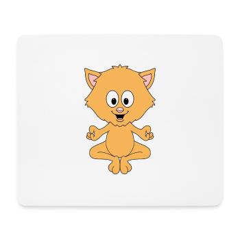 YOGA - PILATES - KATZE - KATER - TIER - Mousepad (Querformat) - Weiß - Vorne