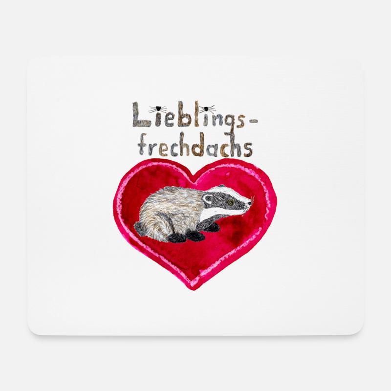 Lieblingsfrechdachs mit großem Herz - Mousepad (Querformat) - Weiß
