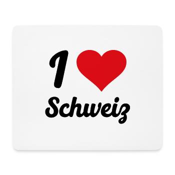 I Love Schweiz - Mousepad (Querformat) - Weiß - Vorne