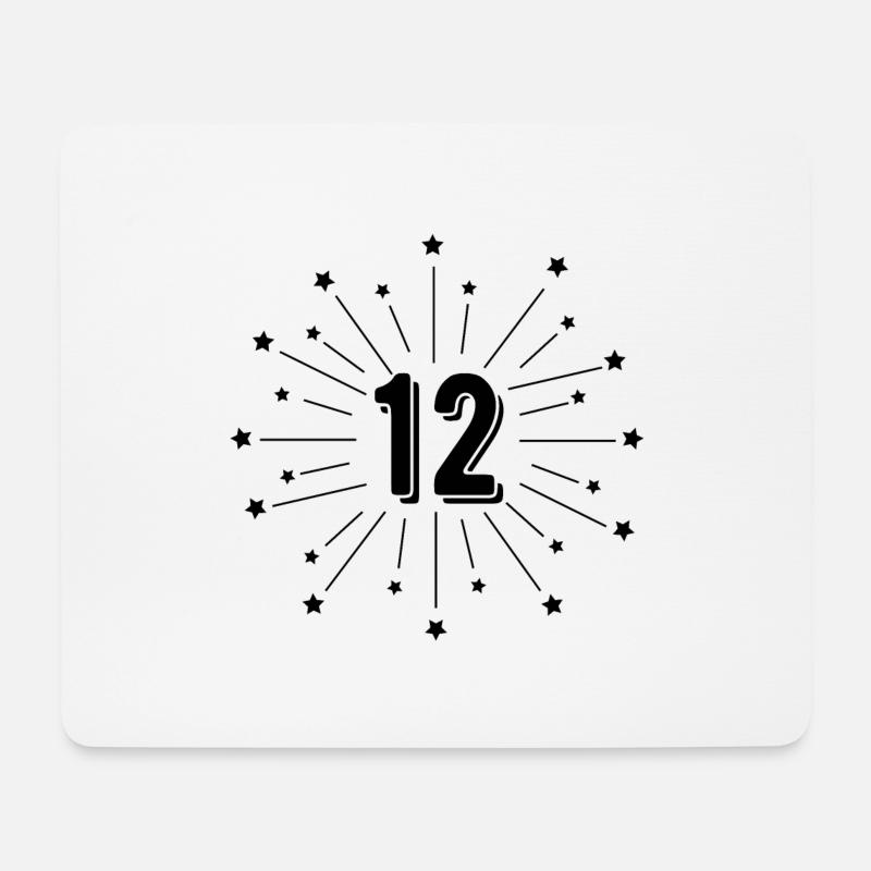 12. Sternjubiläum - 12 Jahre Geschenk - Mousepad (Querformat) - Weiß