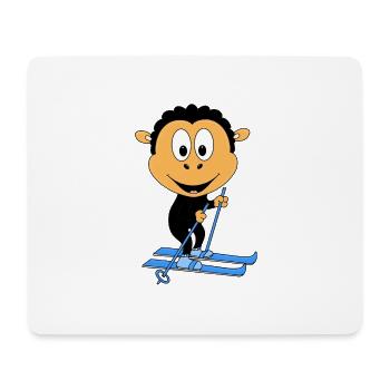 SCHWARZES SCHAF - SKI - SKIER - WINTERSPORT - Mousepad (Querformat) - Weiß - Vorne