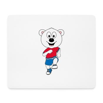EISBÄR - LAUFEN - JOGGEN - SPORT - TIER - FUN - Mousepad (Querformat) - Weiß - Vorne