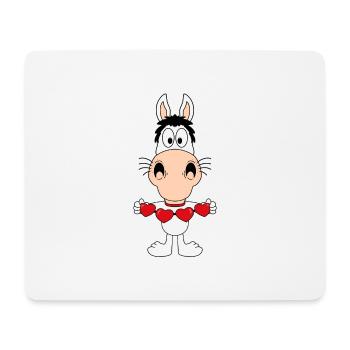 PFERD - PONY - HERZEN - LIEBE - TIER - VERLIEBT - Mousepad (Querformat) - Weiß - Vorne