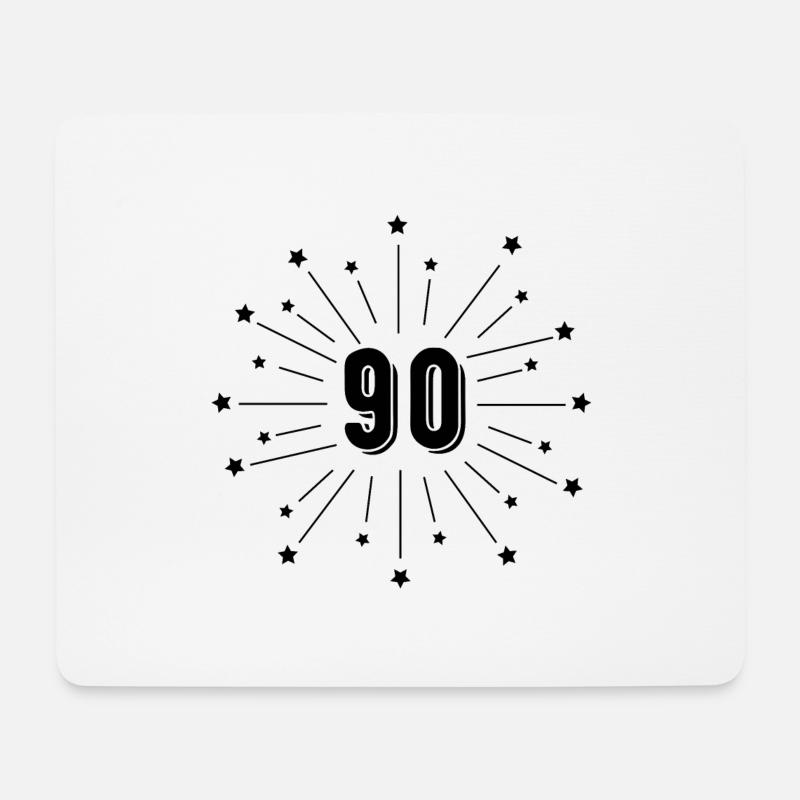 90th Starred Anniversary - Geschenk zum 90-jährigen Jubiläum - Mousepad (Querformat) - Weiß