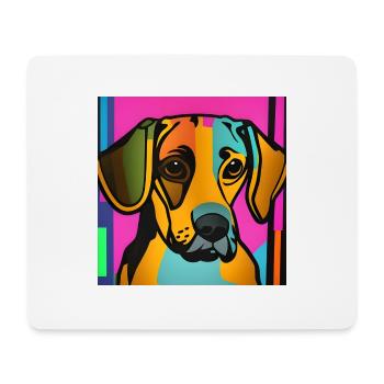Hund Pop-Art - Mousepad (Querformat) - Weiß - Vorne