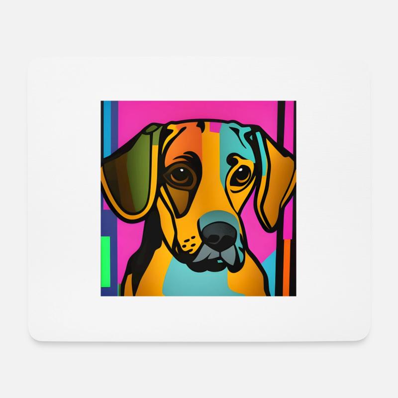 Hund Pop-Art - Mousepad (Querformat) - Weiß