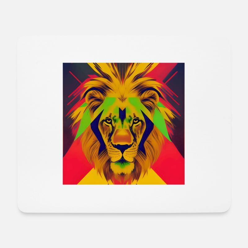 Löwe - Mousepad (Querformat) - Weiß