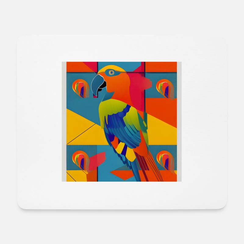 Papagei bunt - Mousepad (Querformat) - Weiß