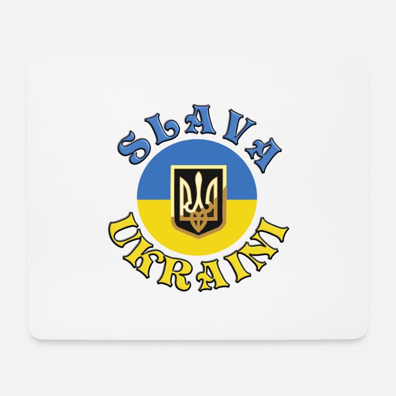 Slava Ukraini - Mousepad (Querformat) - Weiß