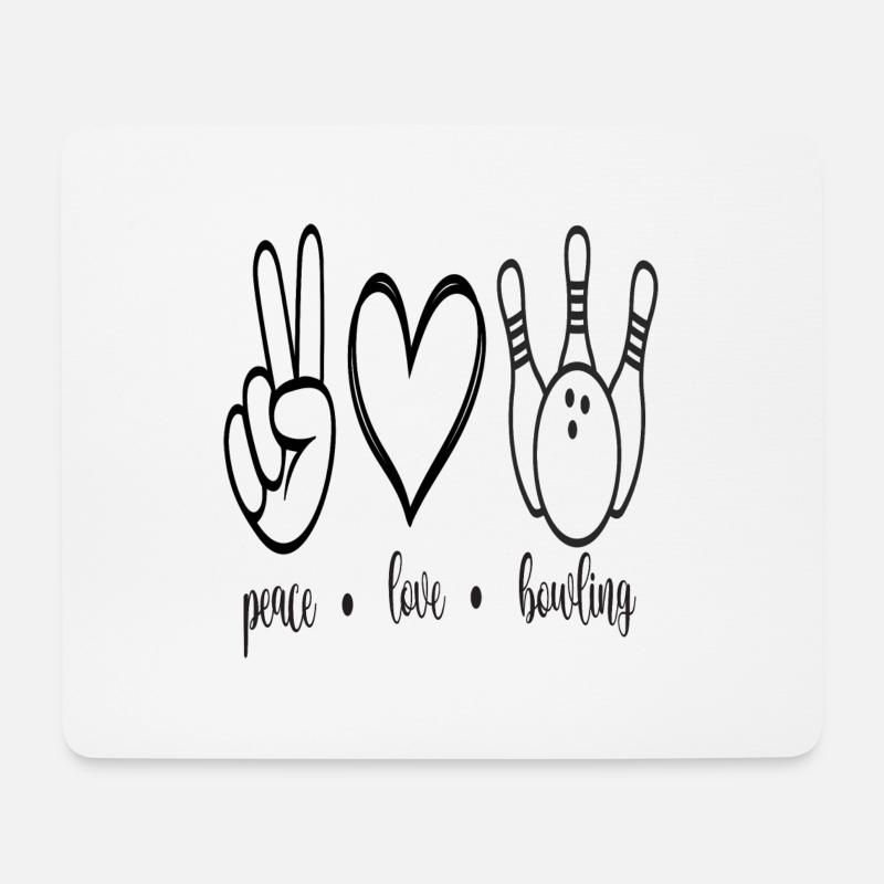 peace love bowling - Mousepad (Querformat) - Weiß